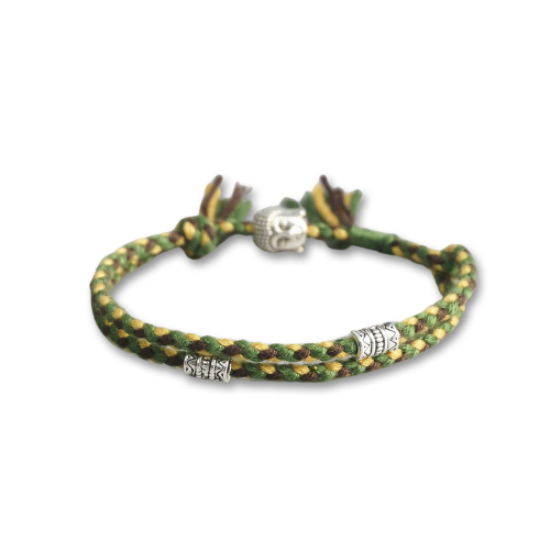 Bracelet bouddhiste tressé – vert