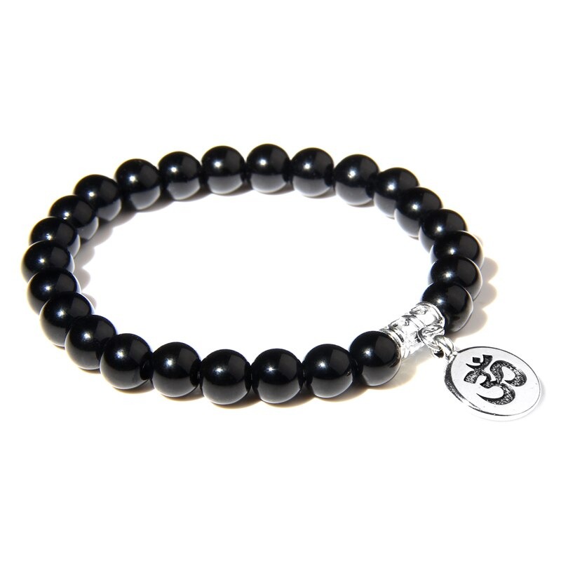 Bracelet bouddhiste Om̐ noir