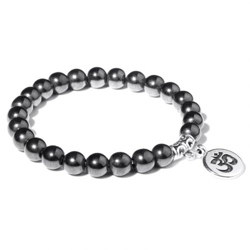 Bracelet bouddhiste Om̐ – Perles d’hématite