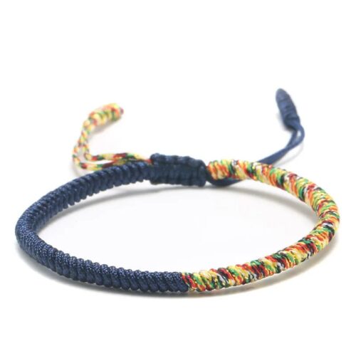 Bracelet Bouddhiste Tibétain Tressé Bleu – Multicolor