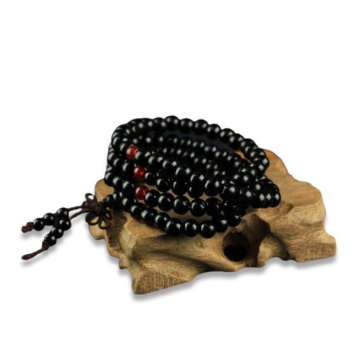 Bracelet bouddhiste 108 perles – noir