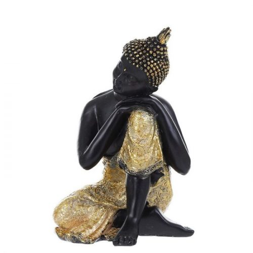 Černá socha sedícího Buddhy