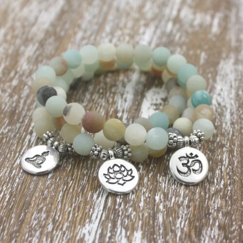 Bracelet Bouddhiste en Perles d’Amazonite