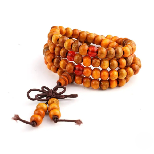 Bracelet Bouddhiste Mala en Bois de Santal