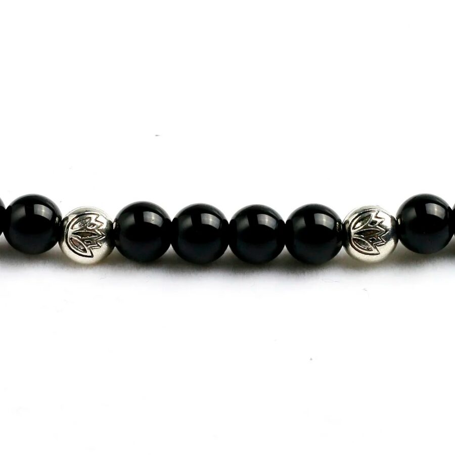 Bracelet Bouddhiste Mala 108 Perles en Obsidienne