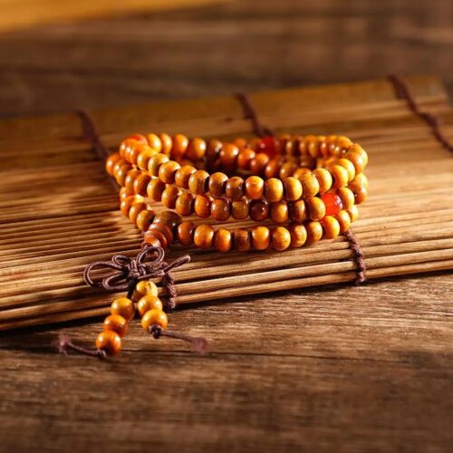 Bracelet Bouddhiste Mala en Bois de Santal