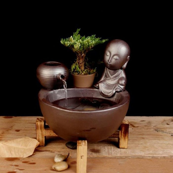 Fontaine à eau jardin Bouddha