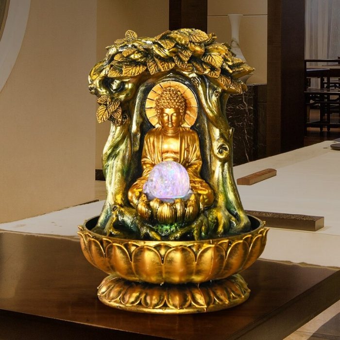 Fontaine Bouddha doré