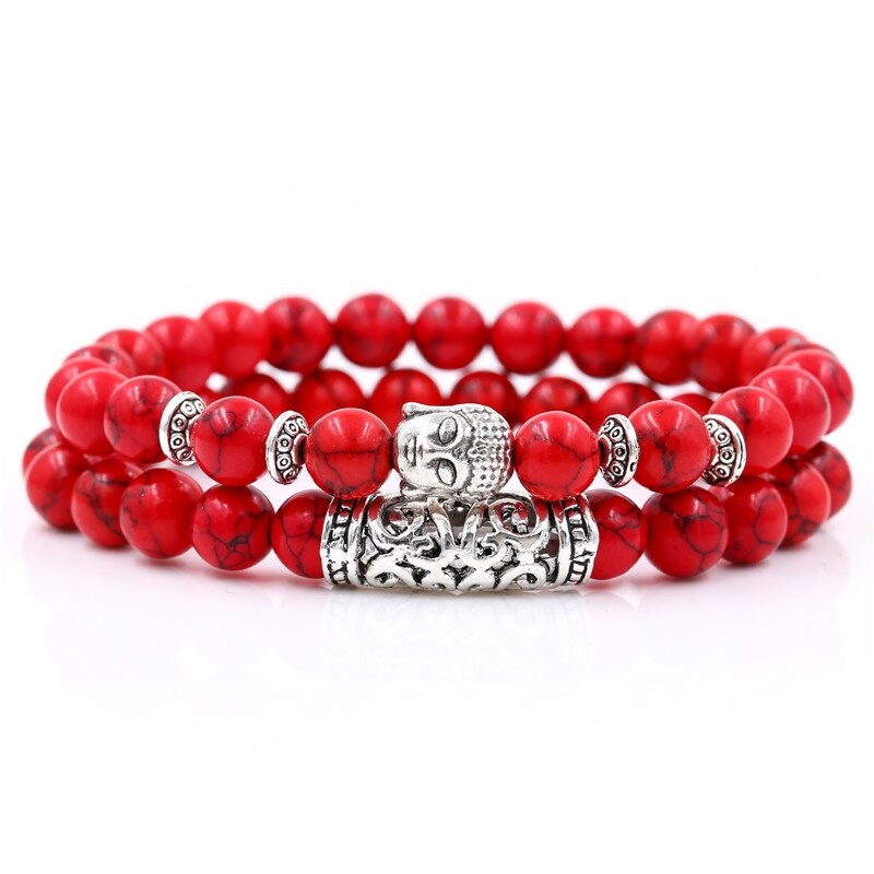 Bracelet bouddhiste jaspe rouge
