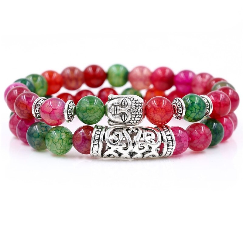 Bracelet bouddhiste rouge et vert
