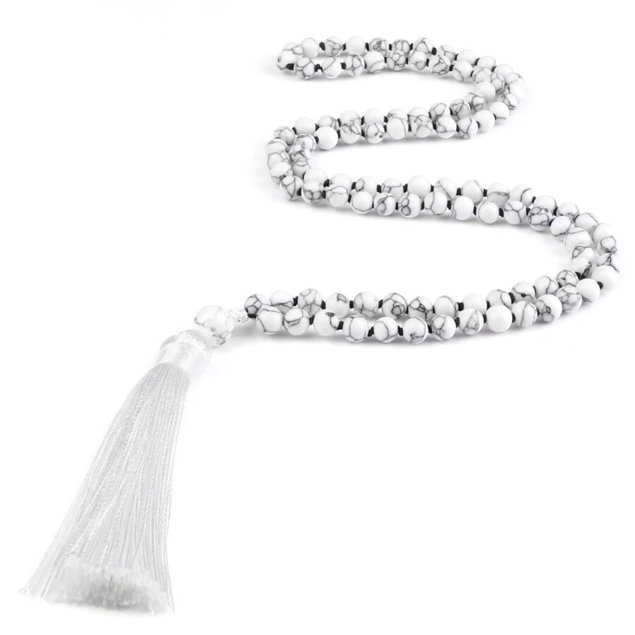 Collier Mala Bouddhiste “Prière” en Pierre Naturelle