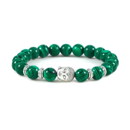 Bracelet Bouddhiste Pierre de Malachite Verte