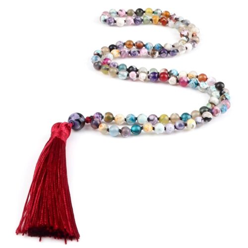 Collier Mala Bouddhiste “Prière” en Pierre Naturelle