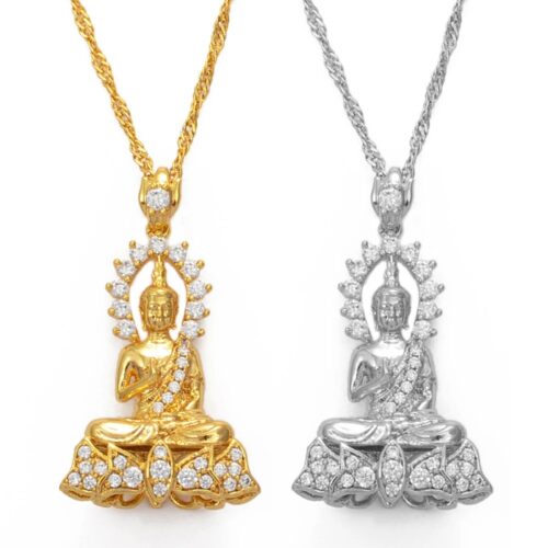 Collier Pendentif Bouddha “Namaste” Or ou Argent